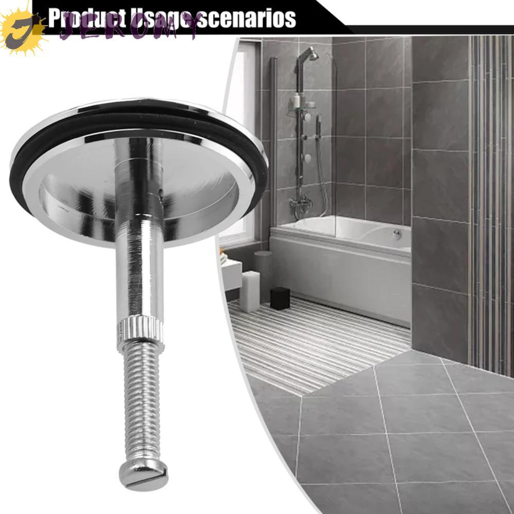 JEROMY อ่างอาบน้ําท่อระบายน้ํา, Silver Round Sink Floor Drain Plug, Water Stopper สะดวกทนทาน 43mm Sink Waste Pop-Up Plug Home