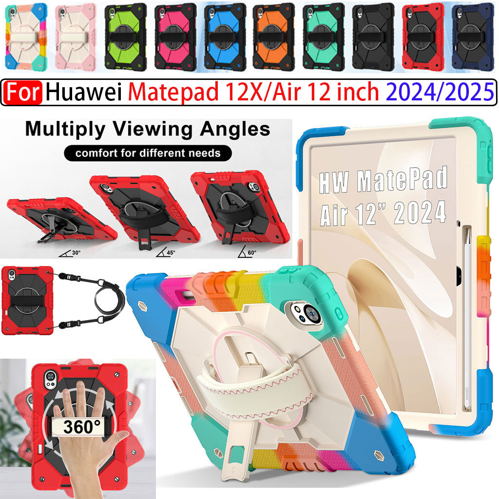 สําหรับ Huawei Matepad Air12 Air 12 2025 2024 Matepad 12X 2024 12 X 12 นิ้ว 360° ฝาครอบขาตั้งที่จับห