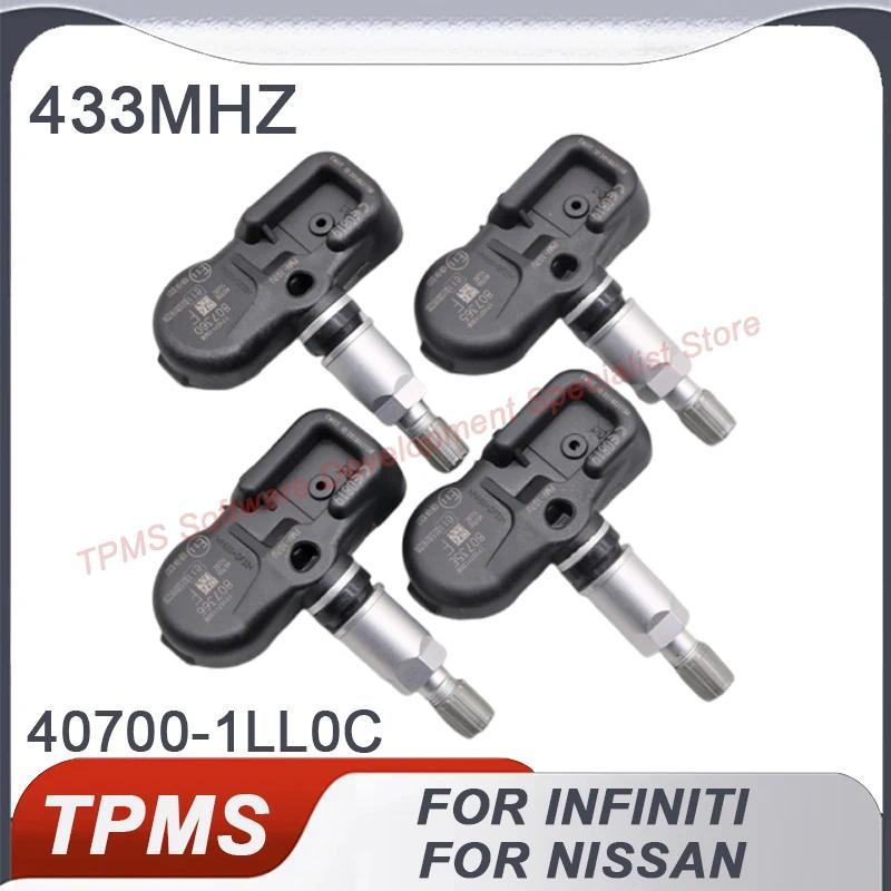 4PCS 433MHZ 40700-1LL0C PMV-107U TPMS เซ็นเซอร์ความดันยางสําหรับ INFINITI M35H M30D 2010-2013 NISSAN