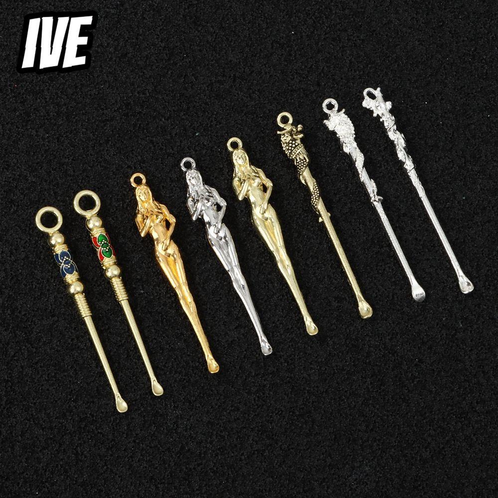 IVEYOUNG ช้อนหู Outdoor Curette Cleaner Retro Brass Dragon Ear Pick