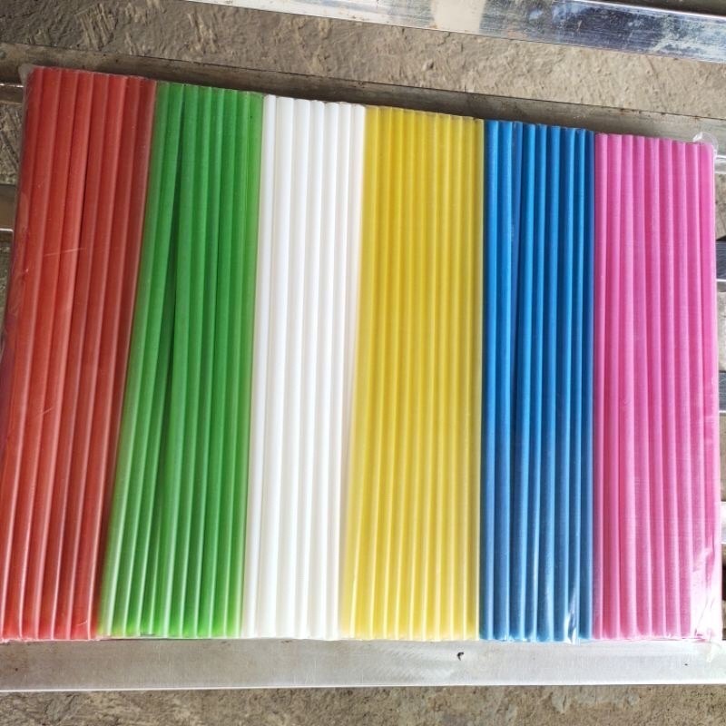 หลอดพลาสติกสีรุ้งสีสันสดใส (SN168)