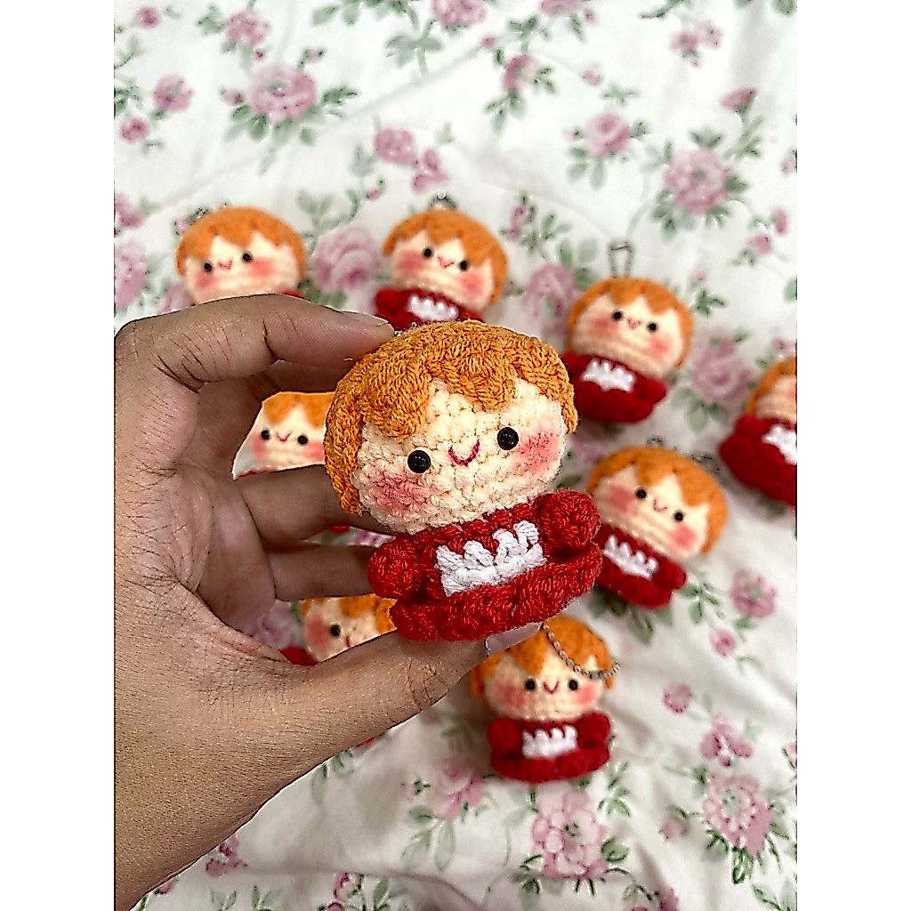 พวงกุญแจโครเชต์โปเนียว (ponyo) งานแฮนด์เมด 100% 🧤🥨💥
