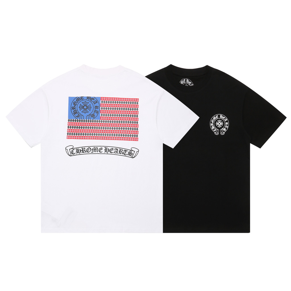 เสื้อยืดผ้าฝ้าย Venta Caliente ผู้ชายและผู้หญิงพิมพ์ลายธงแขนสั้นท็อปส์อเนกประสงค์