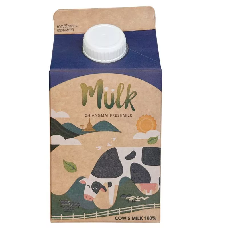 มักน้ำนมโคพาสเจอร์ไรส์รสจืด 450มล. Mulk Pasteurized Milk Plain Flavor 450ml. [หมายเลขบาร์โค้ด 8852371060242 ]