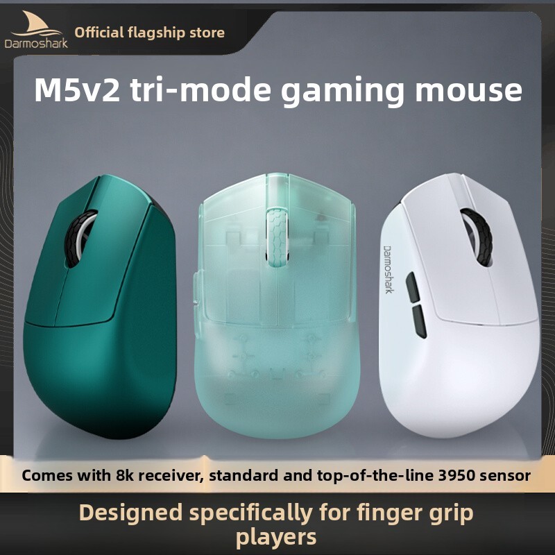 Darmoshark M5V2 มือถือเมาส์ขนาดเล็ก Ergonomic 36g เมาส์ไร้สายน้ําหนักเบา PAW3950 Nordic 8K Polling R