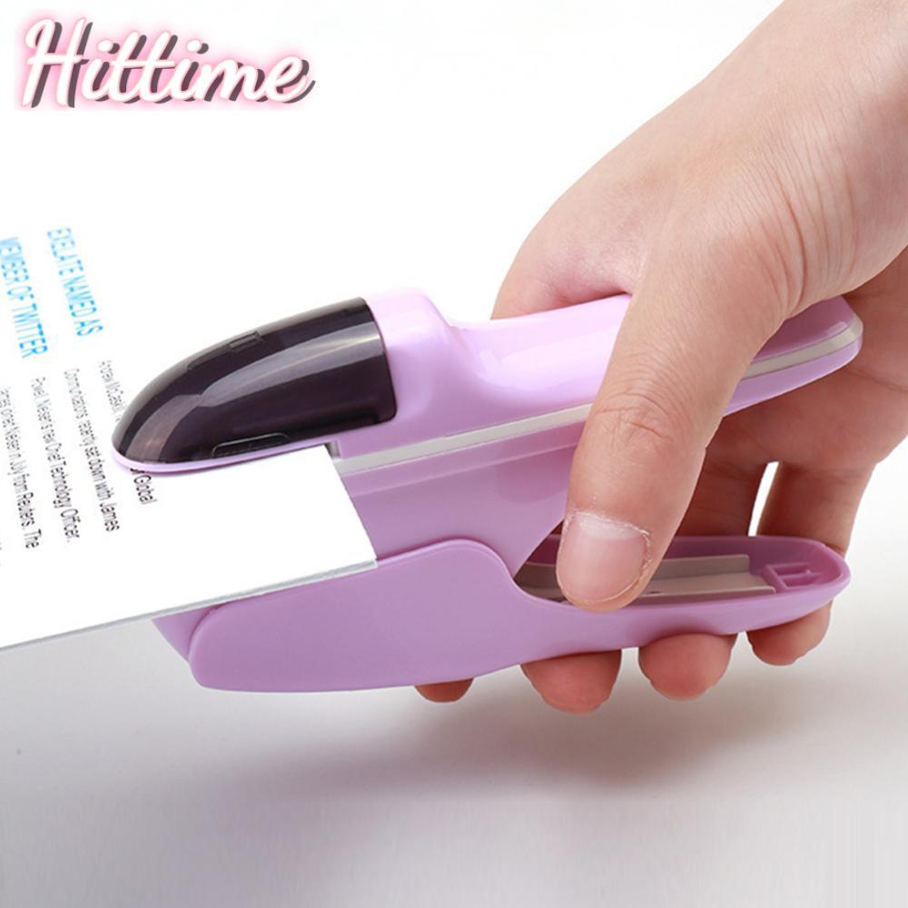 HITTIME Stapleless Stapler มือถือเดสก์ท็อป Binds สูงสุด 8 แผ่นกระดาษเอกสารตั๋วเครื่องเขียน Home Scho