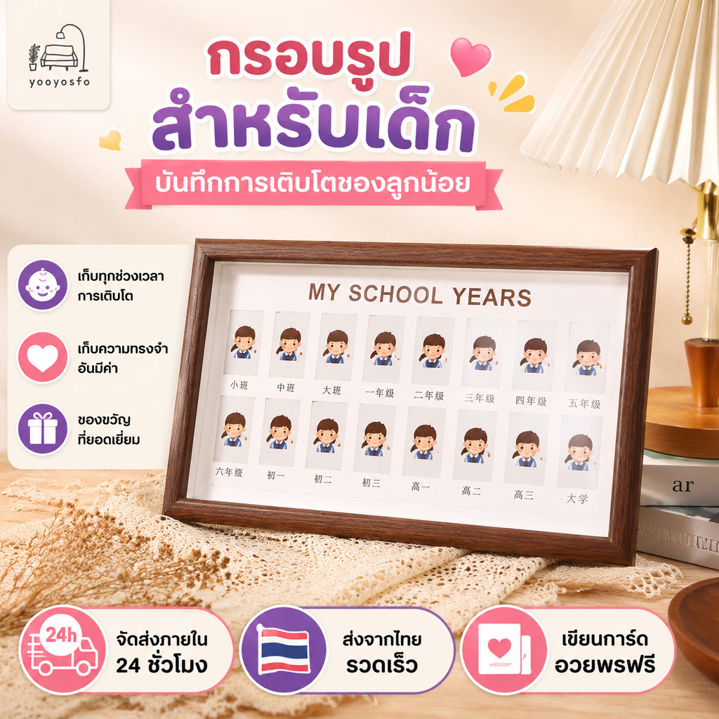 สินค้าพร้อมส่ง! กรอบรูปสำหรับเด็ก บันทึกการเติบโตของลูกน้อย เหมาะสำหรับเก็บรักษาความทรงจำ ของขวัญที่ยอดเยี่ยม