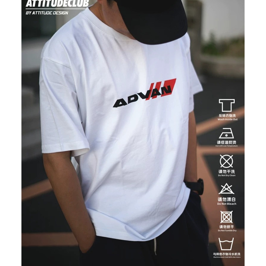 100%纯棉度ATTITITUDE ชาเดซี่ Advan轮AD08R轮เสื้อยืด