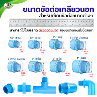 (1ตัว)ข้อต่อ PVC 1½ นิ้ว ต่อตรง งอ 45 90 สามทาง เกลียวนอก-ใน ฝาปิด ฝาปิดเกลียว งอเกลียวใน ปลั๊กอุด รุ่นหนา 13.5 ตราTO