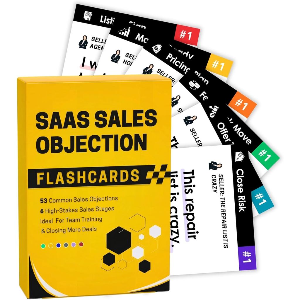 SAAS การ์ดเงินสดสําหรับใกล้ - 53 B2B Tech Scripts & Sales Objection Flashcards - SAAS Playbook for A