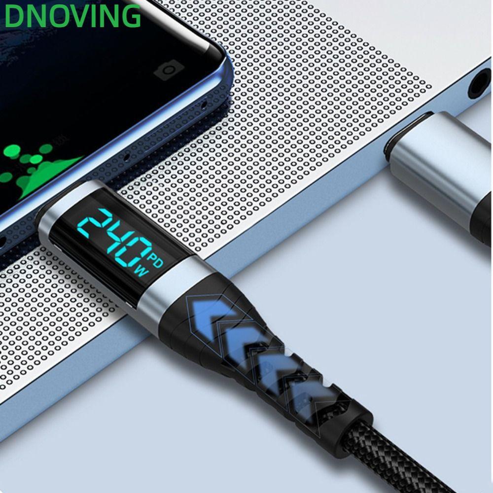DNOVING Data Cord, Fast Charging 240W Type C, ความเร็วสูง Type C ถึง Type C ทนทานจอแสดงผล LED Charge