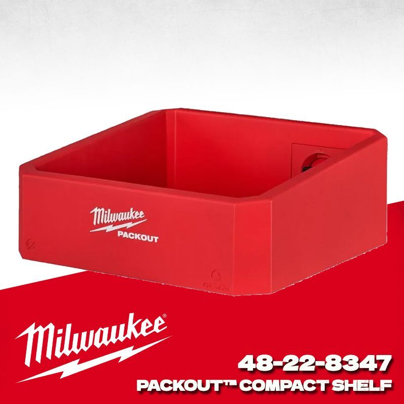 Milwaukee 48-22-3847 PACKOUT ชั้นวางขนาดกะทัดรัด 20lbs อุปกรณ์เสริมจัดเก็บการประชุมเชิงปฏิบัติการแบบ