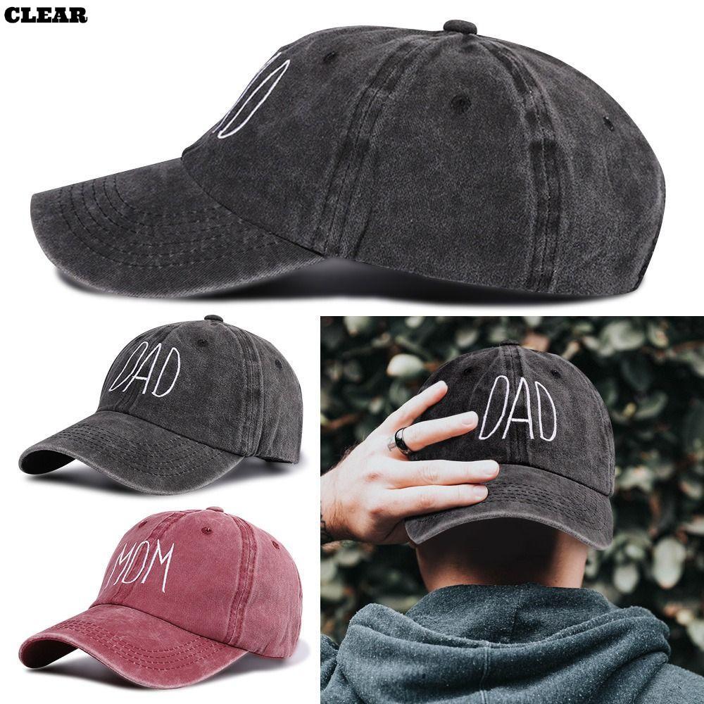 Distressed Faded Cap กีฬากลางแจ้ง WASHED DENIM หมวกเบสบอลแบบปรับได้