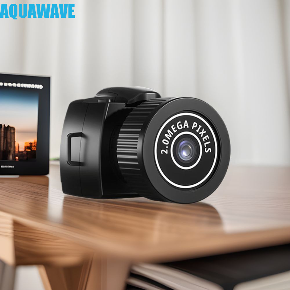 AQUAWAVE Tiny Mini Camera, HD Audio Recorder Mini Camera สําหรับเด็ก, Cycling Sports Camera DVR Blac