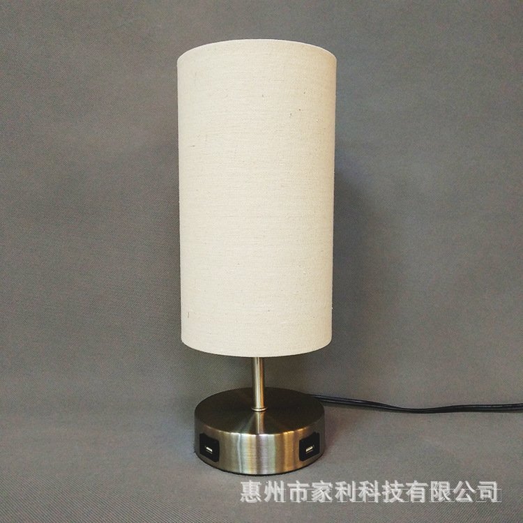 Touch-sensitive dual USB Rechargeable Metal Hotel Room Bedroom Living Room Bedside Table Lamp F1R5