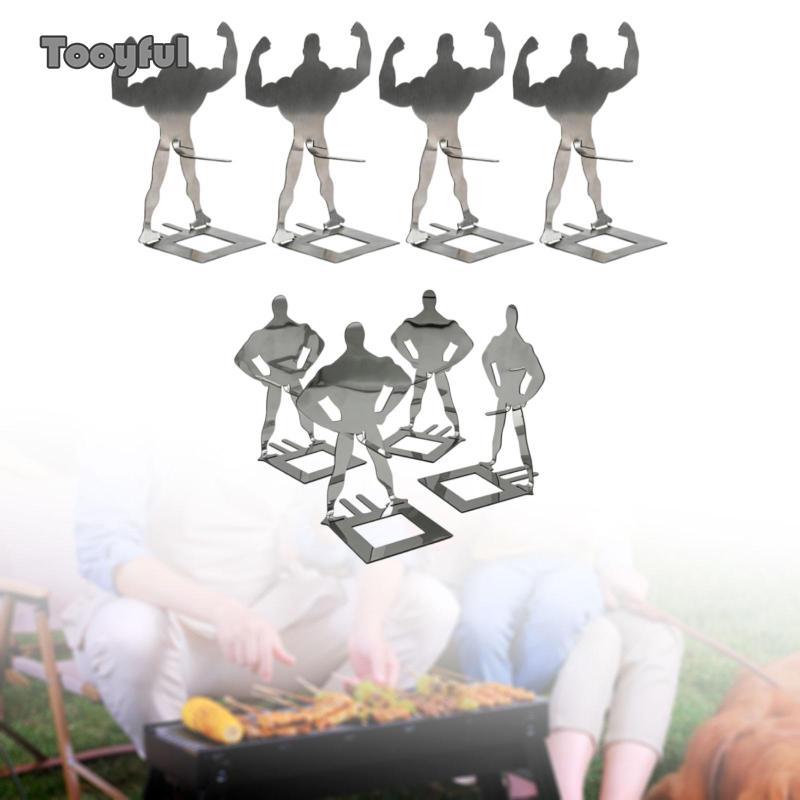[Predolo1] 4x Hot Dog Grill Holder Man Grill Accessories Camping Versatile Accessories Stainless Ste