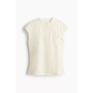 H&M(เอชแอนด์เอ็ม) เสื้อท็อปผ้าลูกไม้แขนสั้นทรงแคป ผู้หญิง 1364246_1