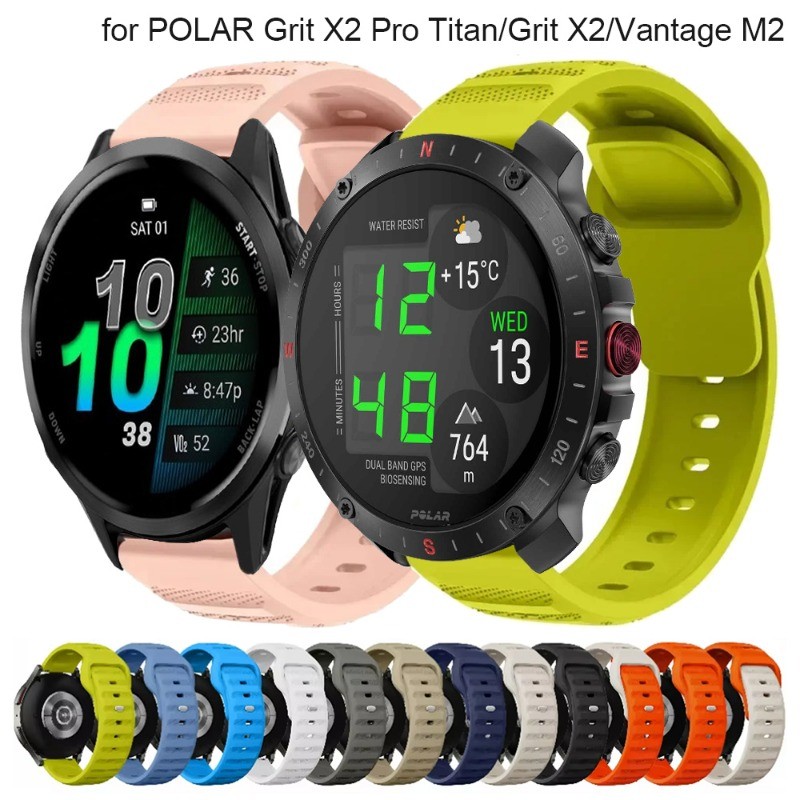 22 มม.สายคล้องคอกีฬาสําหรับ POLAR Vantage M2/V3/V2 ซิลิโคนกันน้ําสําหรับ POLAR Grit X2 Pro Titan/Gri