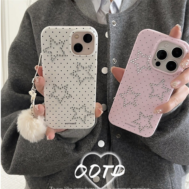 Simple Rhinestone Star iPhone17Promax เคสโทรศัพท์เหมาะสําหรับ Apple 16Pro Soft Case 15Pro14Pro
