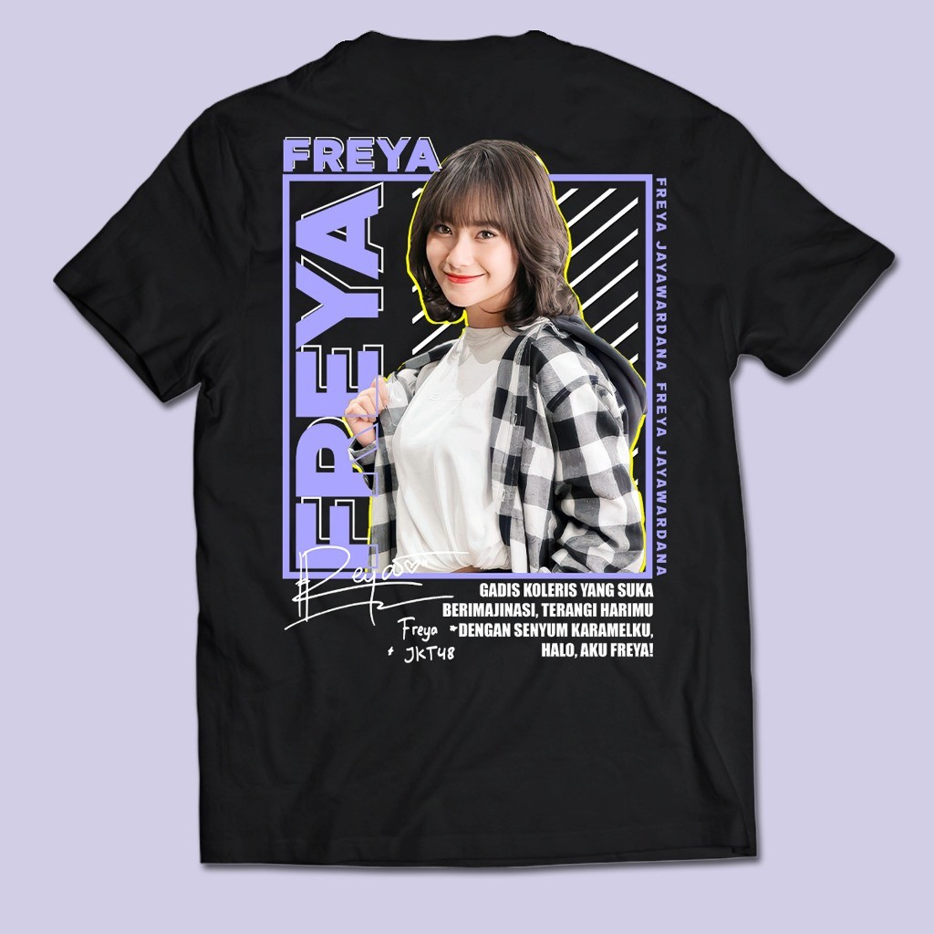 KATUN FREYA JKT48 SIGNATURE Oshi Member JKT48 ผู้ใหญ่ Unisex Tops สําหรับผู้ชาย/ผู้หญิงผ้าฝ้าย