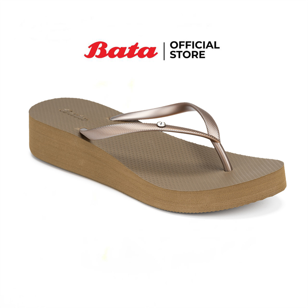 Bata บาจา รองเท้าแตะหูหนีบ เสริมส้นสูง 2 นิ้ว สำหรับผู้หญิง รุ่น SYDNEY สีน้ำตาล 7104020 สีดำ 71606020