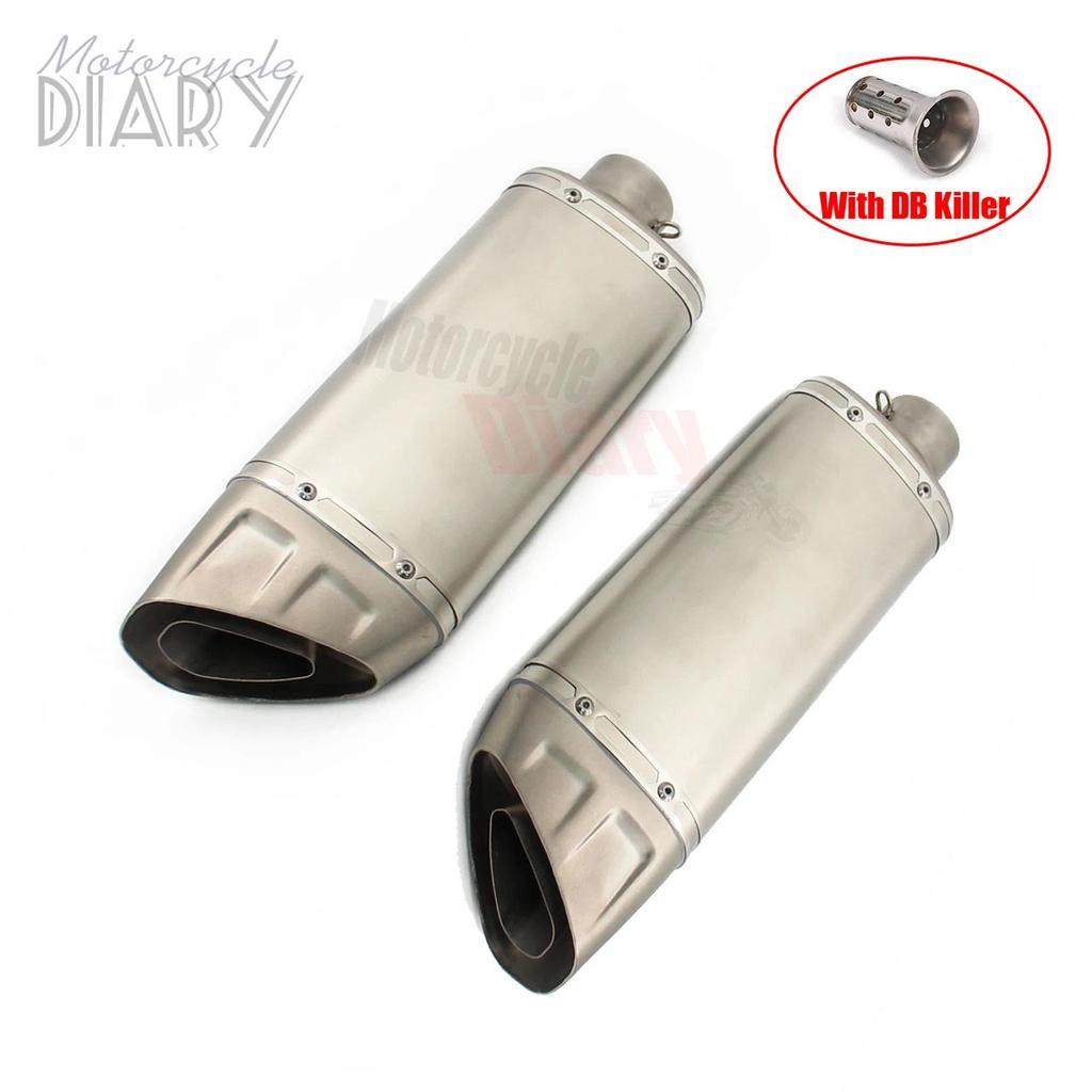 EM ซ้ายขวา 51mm Universal รถจักรยานยนต์ท่อไอเสียท่อหนี Moto เลเซอร์ DB Killer สําหรับ MT09 RS660 Z90