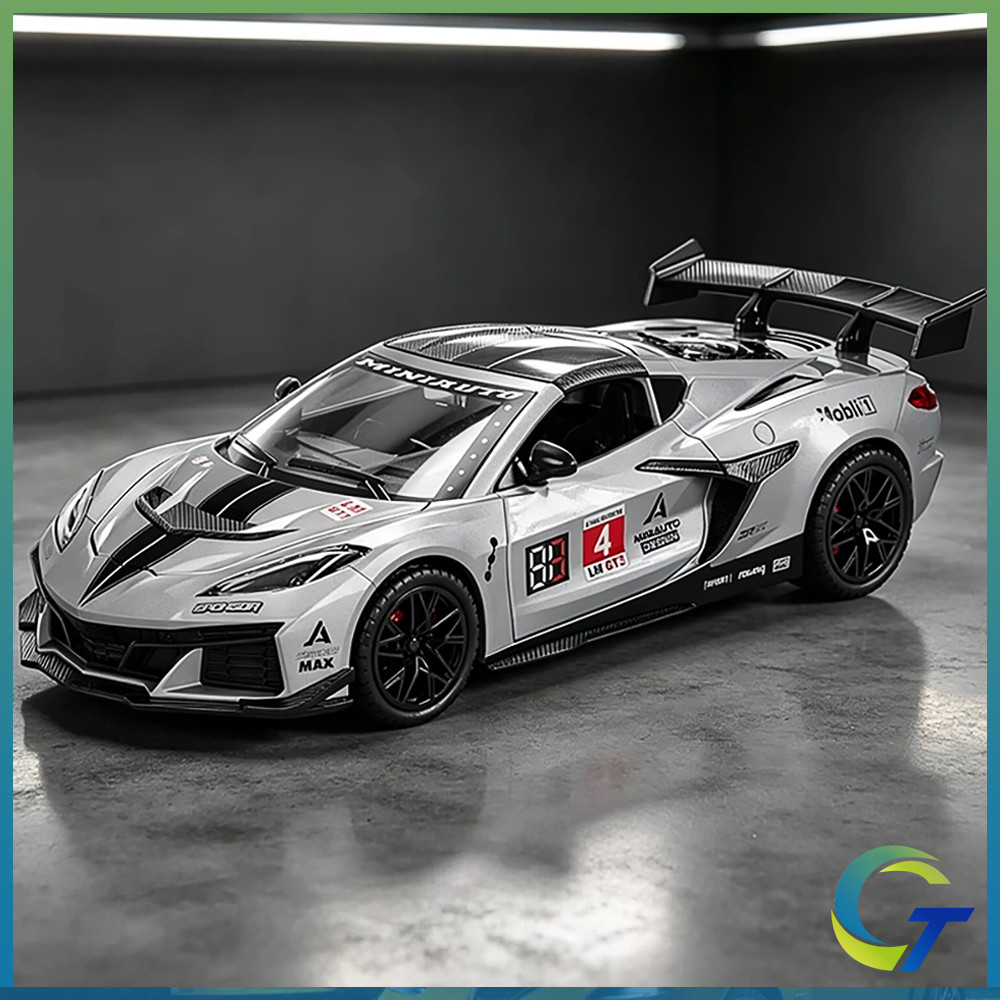 1:32 Corvette C8 ZR1X GT3 Diecast ของเล่นรถรุ่นรถของเล่นคอลเลกชันของขวัญสําหรับชายเด็ก