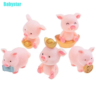 (Babystar) ตุ๊กตาหมูน่ารัก ขนาดเล็ก สําหรับตกแต่งสวน 5 ชิ้น