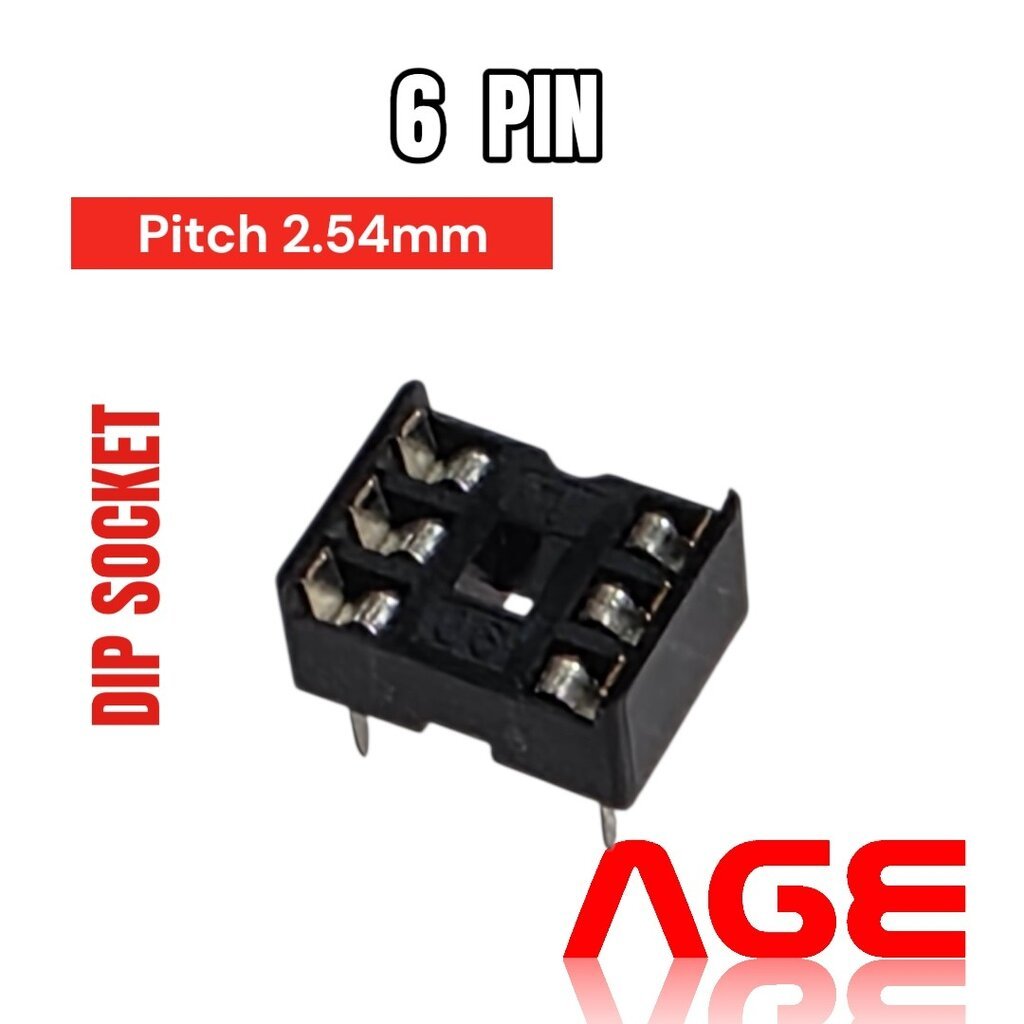 DIP SOCKET Connector 6 PIN Pitch 2.54mm