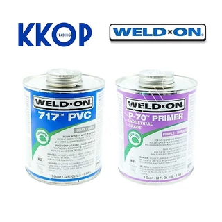 กาวทาท่อ UPVC Weld-On 717 // น้ำยาทำละลาย Primer Weld-On P-70 ขนาด1,000 กรัม (946 มล) ของแท้
