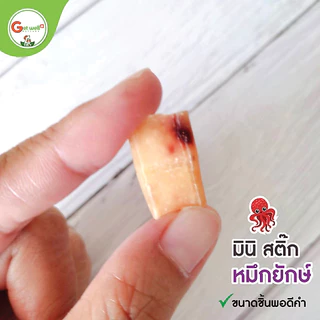 Get Well มินิ สติ๊กปลาหมึกยักษ์ ขนมหมา-แมว ไม่ต้องกลัวเค็ม ควบคุมโซเดียมต่ำ ทำจากหมึกสดๆ