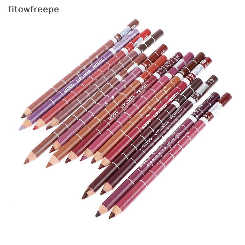 FOFREE 1 ชิ้น Professional Wood Lip liner กันน้ํา Lady Long Lasting Lip Liner ดินสอ DDC