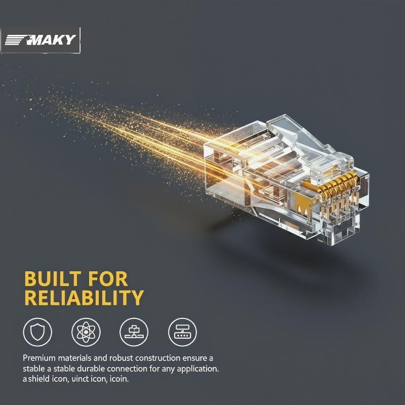 [MAKY] 100PCS Cat6 UTP FTP Plug Soet Network Ethernet Cable Connector ติดตั้งง่าย Modular สําหรับสมา