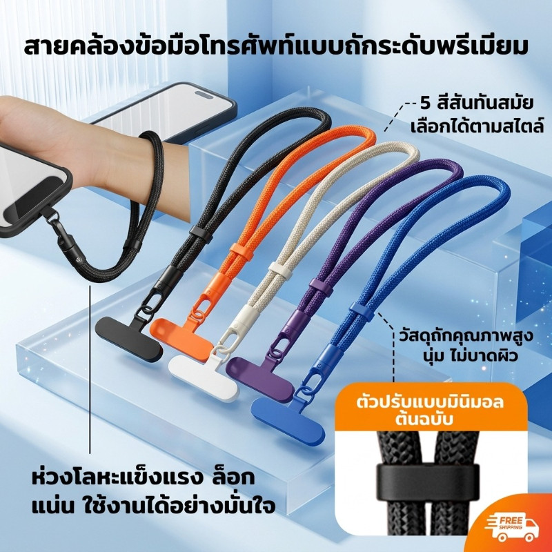 สายคล้องเคสมือถือ สายคล้องข้อมือโทรศัพท์ กันกระแทก กันหล่น พกพาสะดวก เหมาะสำหรับทุกวัน