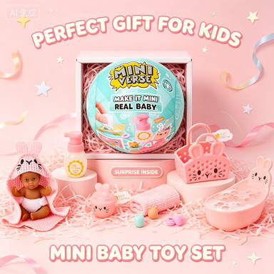MGAs Miniverse Make It Mini Real Baby Nurture Unbox Nurture รวบรวม Baby Care ชุดมินิขวดสูตรอาหารแคปซ