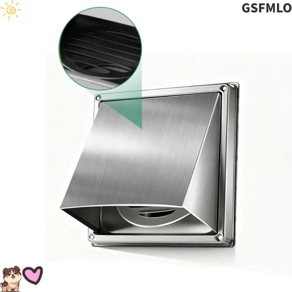 GSFMLO ฝาครอบช่องระบายอากาศเครื่องเป่า, สแตนเลสรอบท่อผนังไอเสียฝาครอบ,ที่มีประโยชน์กันน้ําสแควร์ตะแกรงไอเสียอาคารระบายอากาศ