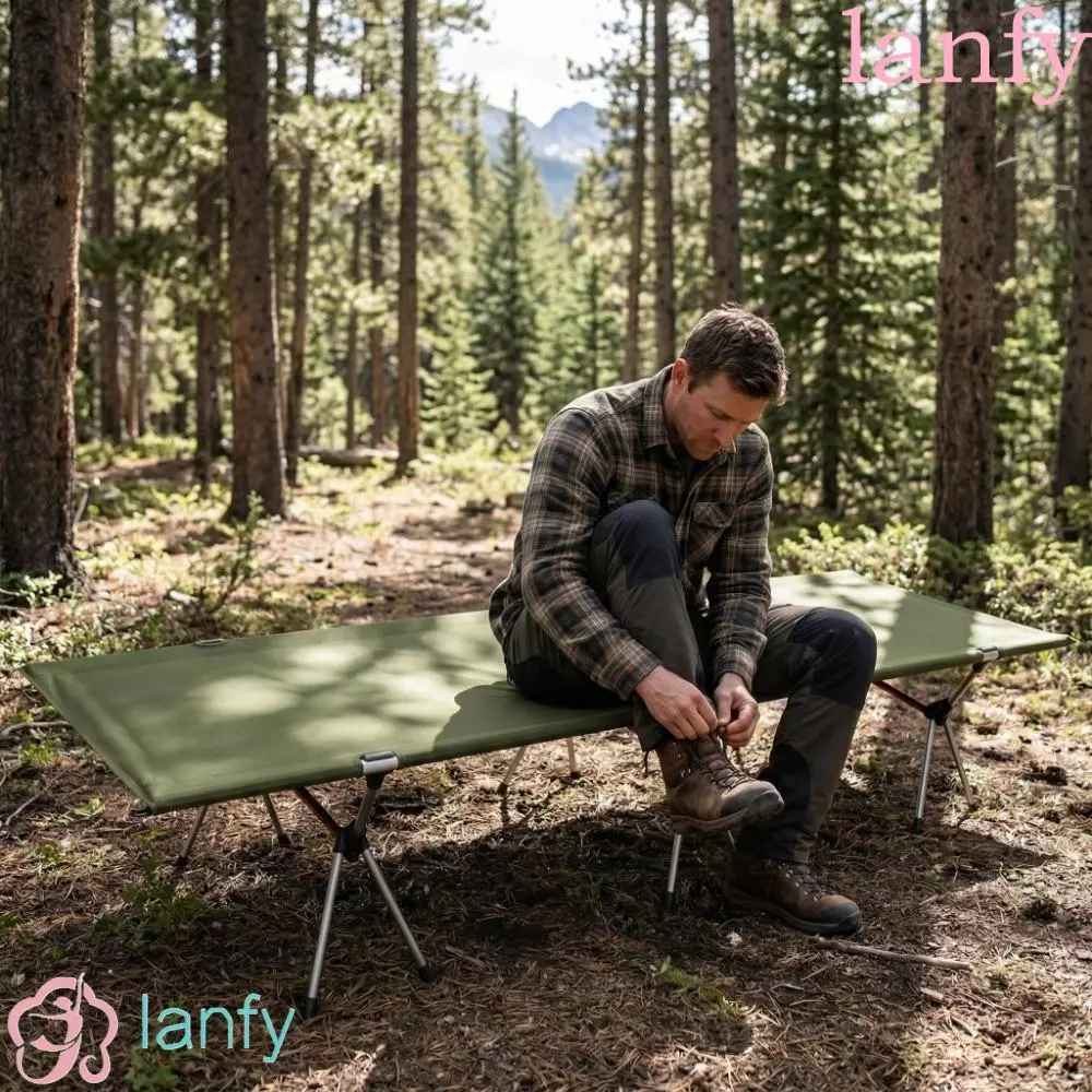 LANFY เตียงสนามพับได้ Oxford สำหรับแคมป์ปิ้ง