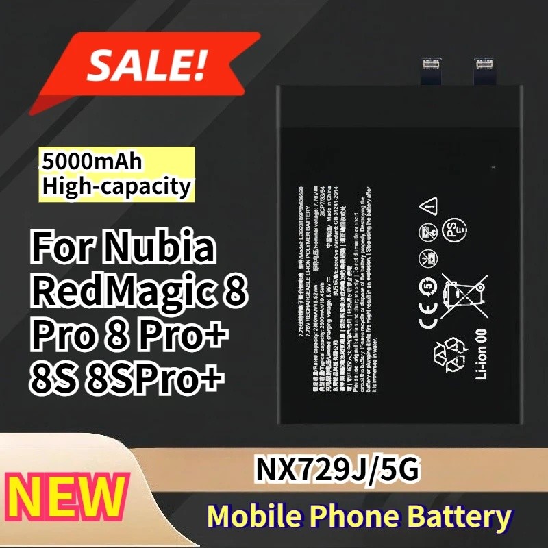 NX729J/5G 5000mAh แบตเตอรี่โทรศัพท์มือถือความจุสูงสําหรับ Nubia RedMagic 8 Pro 8 Pro + 8S Pro
