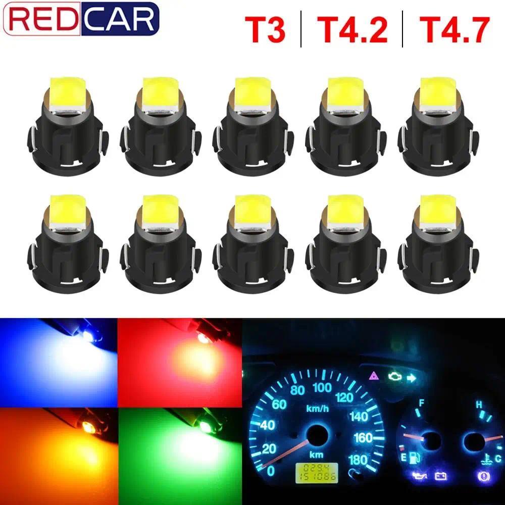 e10Pcs T3 LED 3030 SMDหลอดไฟLed T4.2 T4.7หลอดไฟรถแดชบอร์ดไฟเตือนไฟโคมไฟหลอดไฟอัตโนมัติ