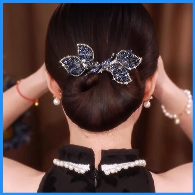 Luk Fashion Hair Bun Holder with Crystal Hair Bun Grip อุปกรณ์ประกอบฉากภาพคอสเพลย์