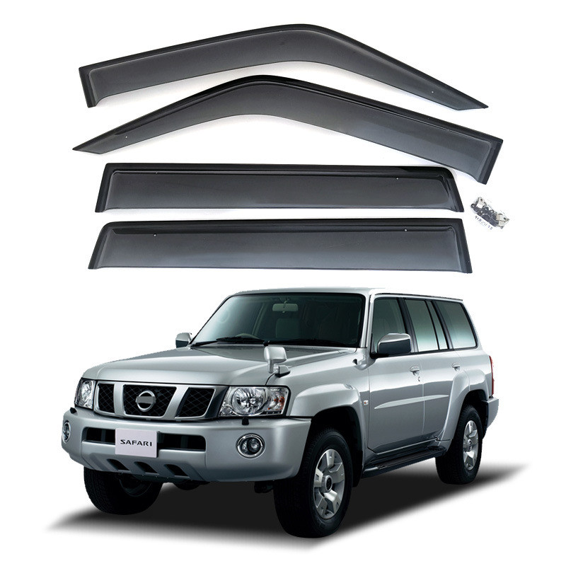 คุณภาพสูง-Nissan Patrol Y61 Rain Block หน้าต่าง Rain Eyebrow หนา Deflector Rain Block TOLE Y61 Safar