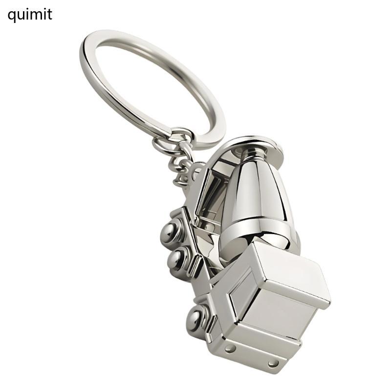 QUIM Creative Alloy Engineering Vehicle Keychain เหมือนจริง Cement Truck Decorative