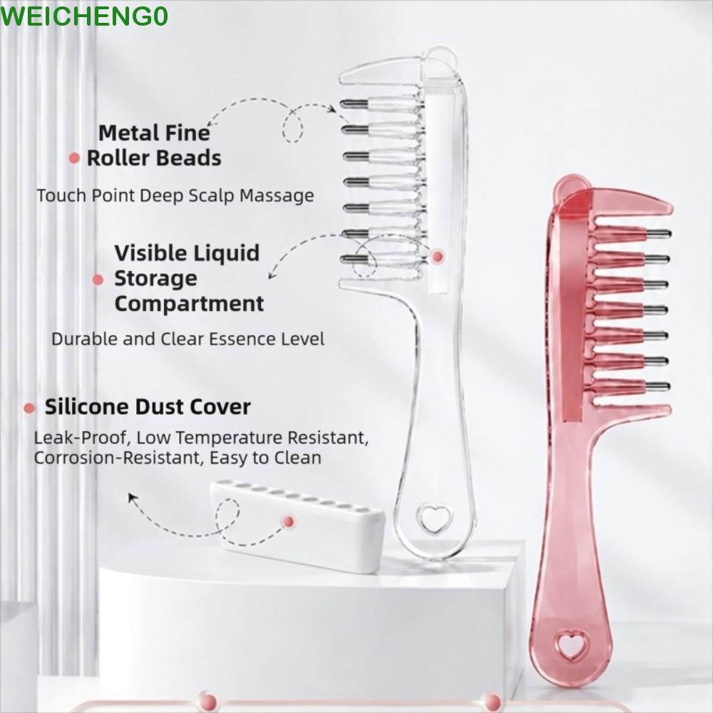 WEICANG Mini Portable Head Applicator, Multi-Function Hair Care Hair Firming Applicator, ทนทานหนังศีรษะบํารุง Anti-Static Anti-Frizz Massage Guide Liquid Comb ในครัวเรือน