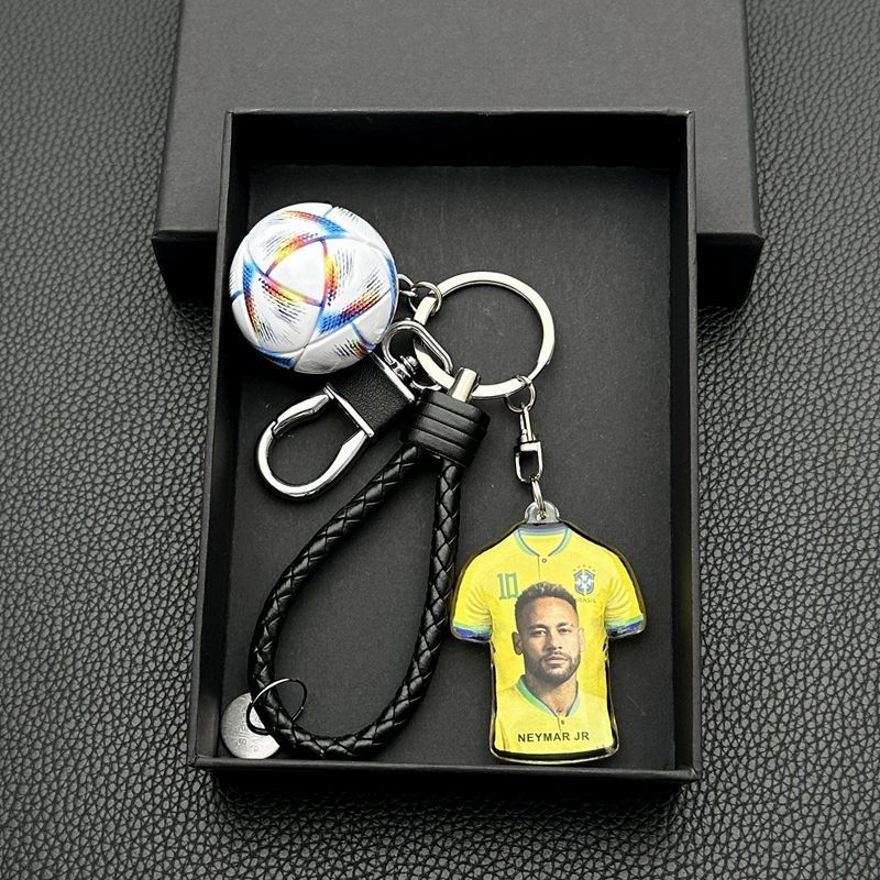 12y New Brazil team logo pendant, creative star-shaped keychain, bag, car, football star merchandise