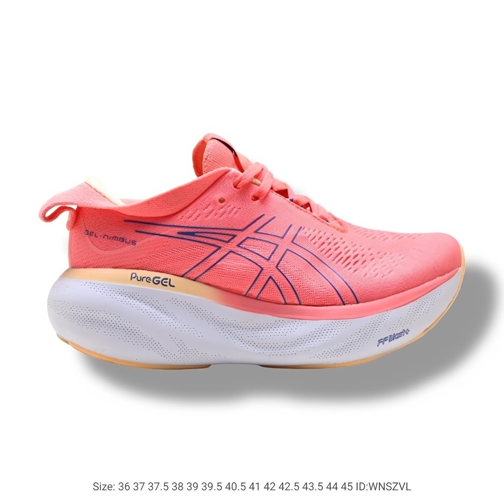 Asics GEL-NIMBUS 25 Marathon Stable รองเท้าวิ่ง Breathable Shock Absorption Light Rebound Profession