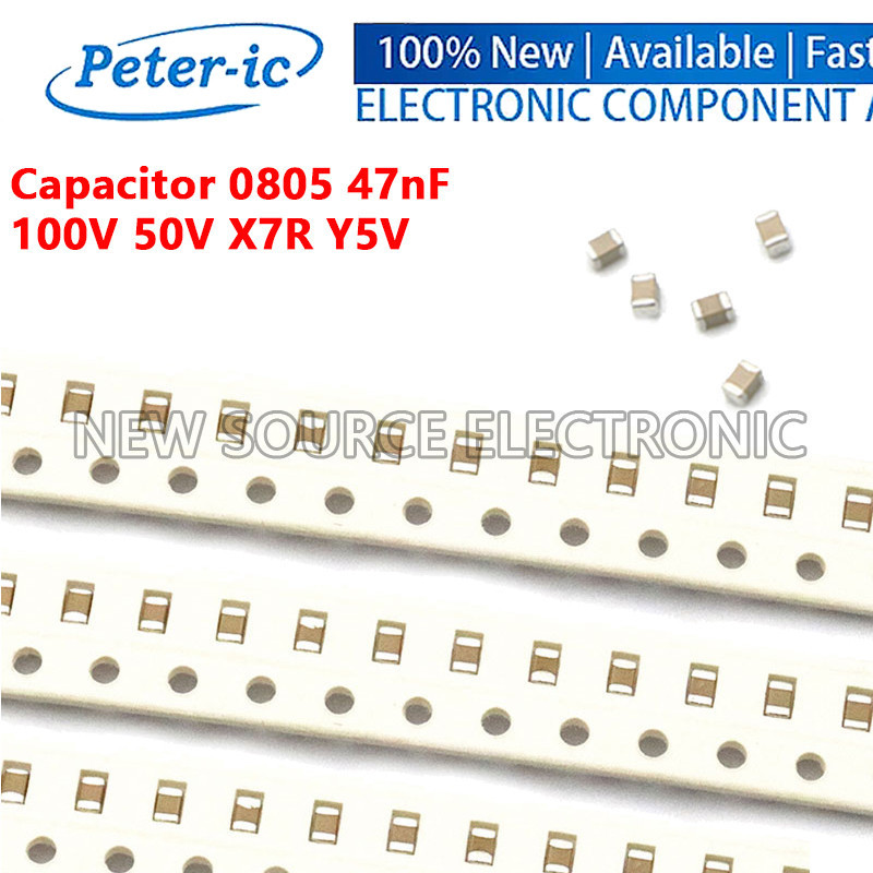 (20 ชิ้น) 0805 47nF ±10% ±20% ±5% 100V 50V X7R Y5V SMD Chip Multilayer Ceramic Capacitor