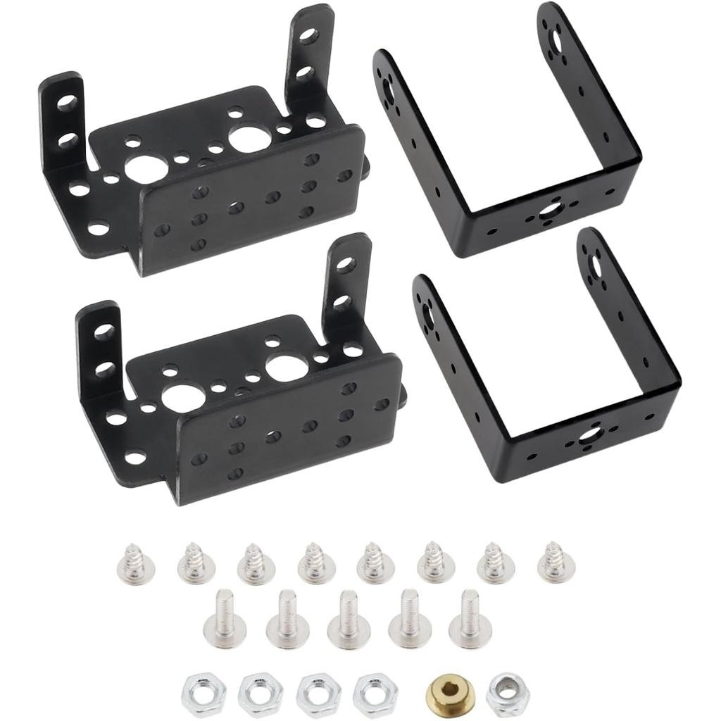 2 ชุด Pan Tilt Servo Mount Bracket อลูมิเนียมสําหรับ MG995 MG996R S3003 / U-Shaped L-Shaped พวงมาลัย
