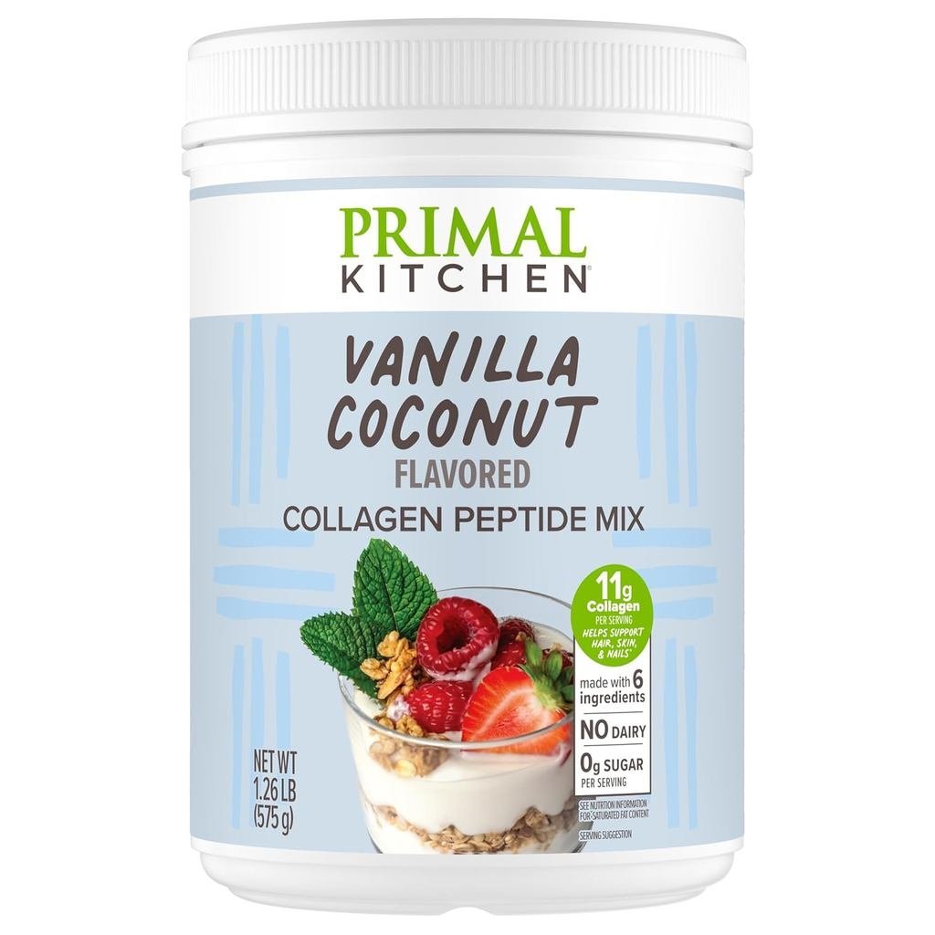 น้ํามันคอลลาเจนวานิลลา Primal Kitchen® Drink Mix Vanilla Coconut Collagen Peptides No Dairy หรือ ene