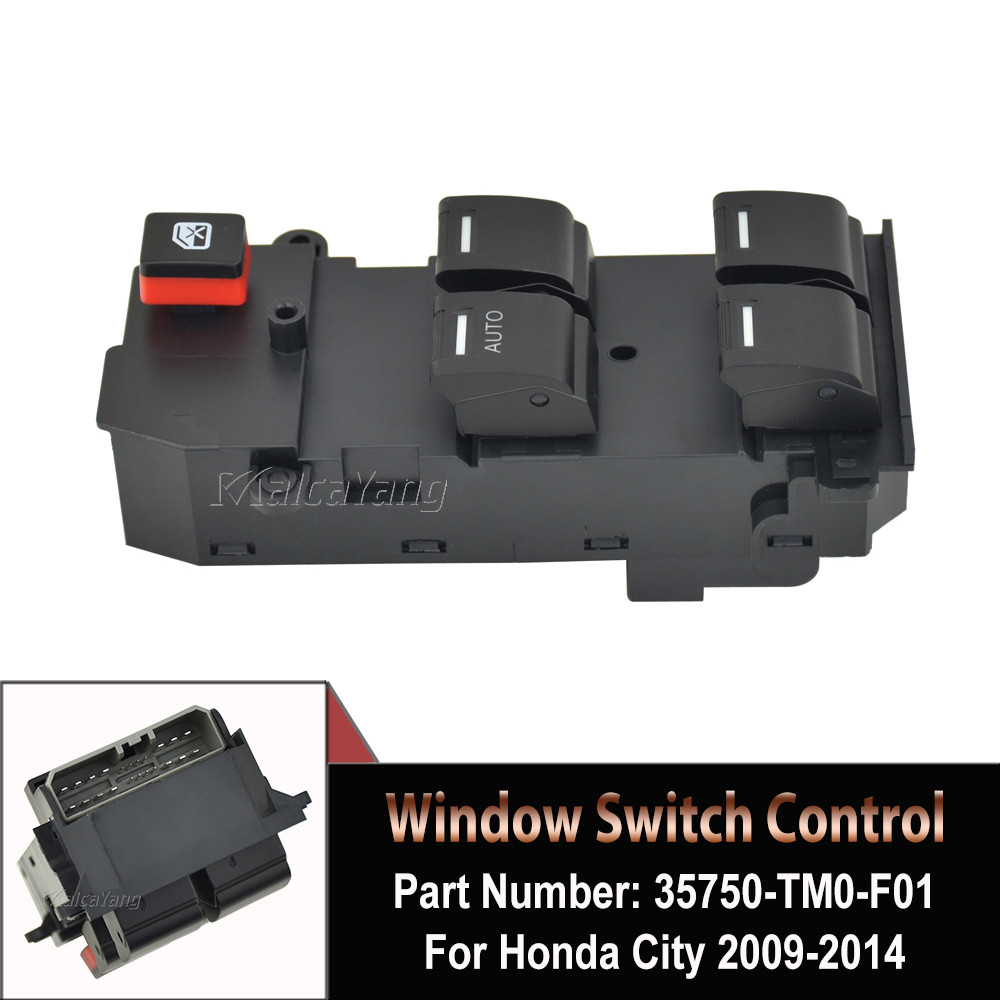 1 ชิ้นใหม่สวิทช์กระจกไฟฟ้า Master Power สําหรับ Honda Fit City 2009-2014 35750-TM0-F01 35750TM0F01