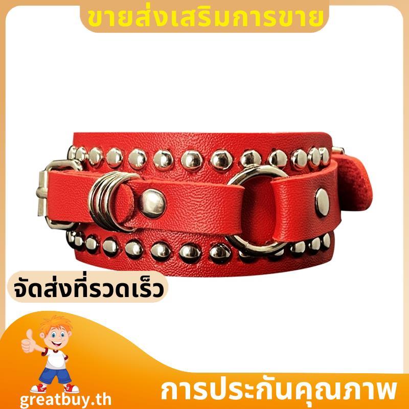 Unisex Punk Rocker สร้อยข้อมือ Gothic หนัง Spikes Rivets Studs สายรัดข้อมือแบบปรับได้สําหรับคอสเพลย์แฟชั่น-B ใช้งานง่าย. greatbuyth